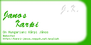 janos karpi business card