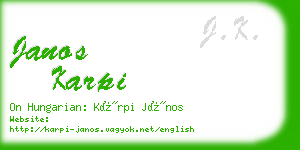 janos karpi business card